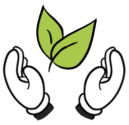 Illustration de l'icône de Substy avec deux mains gantées tenant des feuilles de plantes, représentant l'utilisation de mélanges de plantes naturels en substitut au tabac.